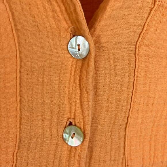 Show Me Your Mumu Johns Button Down Shirt in Orange Womens Size XS Guazy - Picture 6 of 14